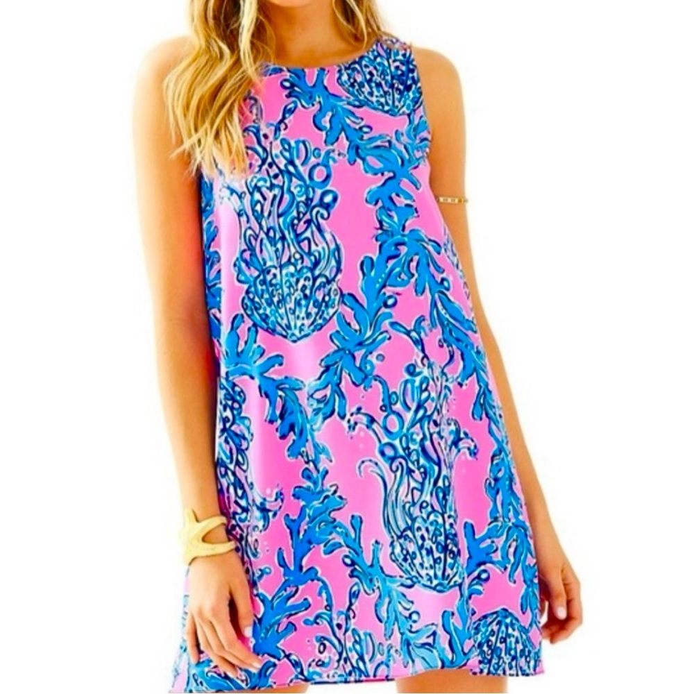 Lilly Pulitzer Vibrant Pink and Blue Mini Dress